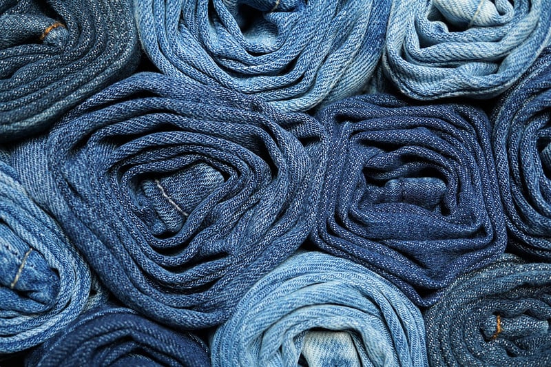 Denim Skirt with Pom-Pom Trim